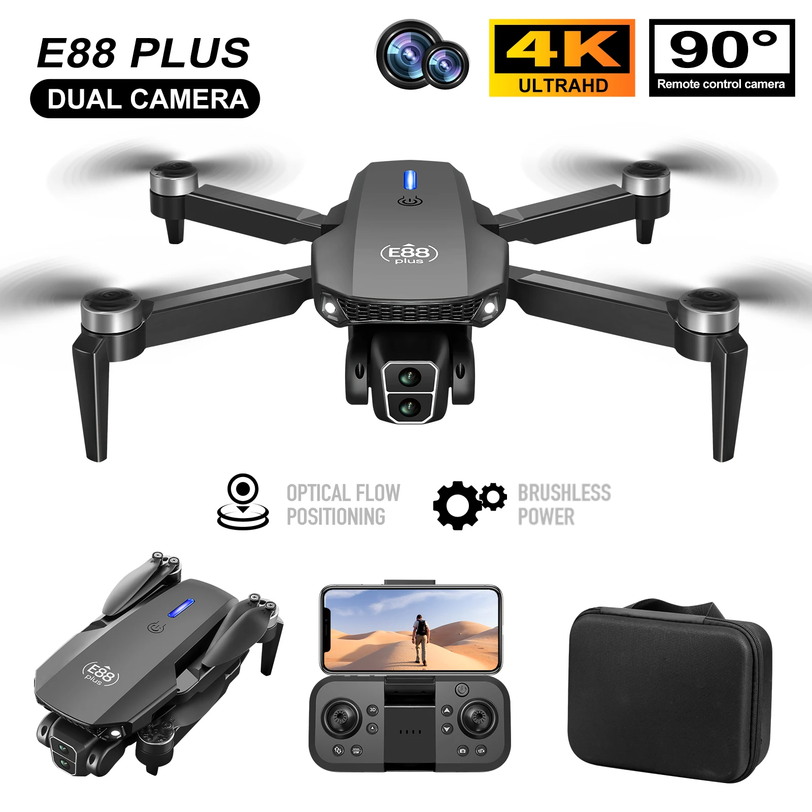 Nowy dron E88 Plus Quadcopter: – Rc Helicopter Case recenzja i cena